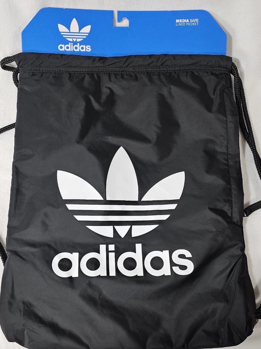 ADIDAS UNISEX TREFOIL GYM SACKPACK BLACK GYM SPORT SACK BACKPACK NWT